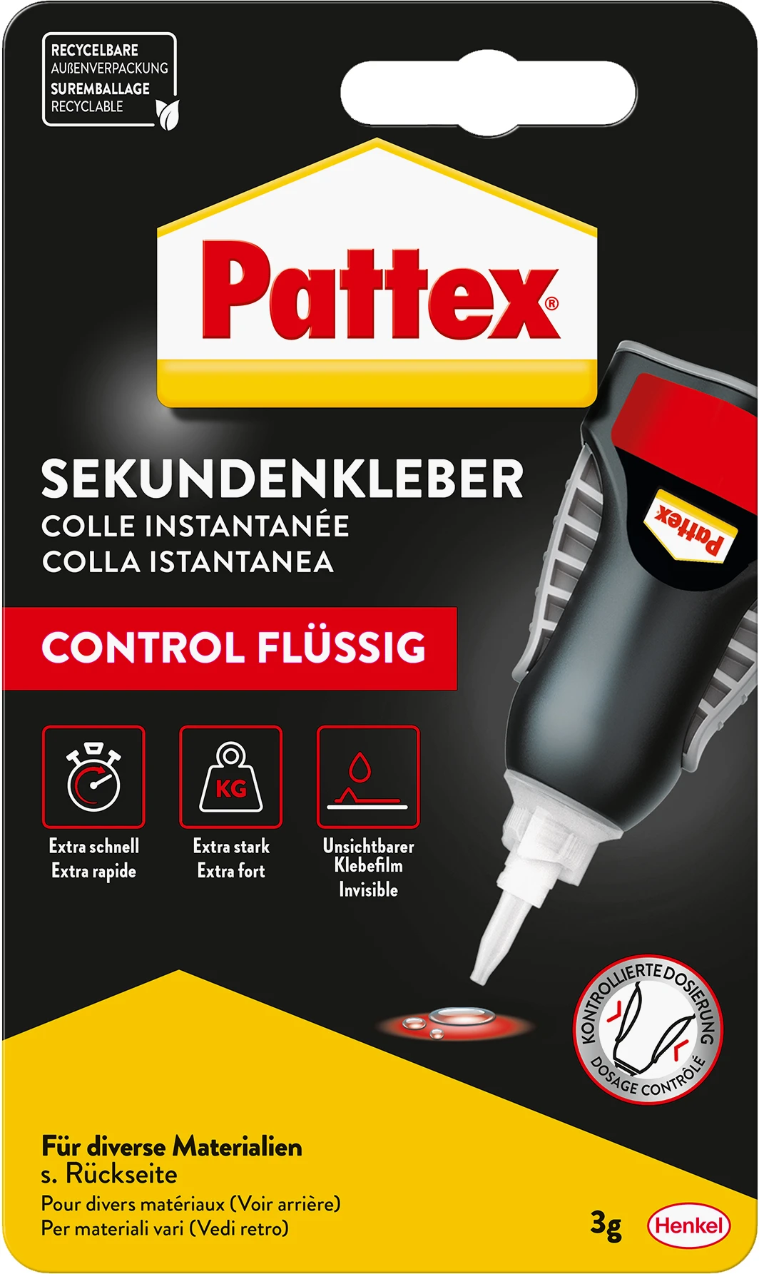 PATTEX Sekundenkleber Control 45-900-063 flüssig 3g