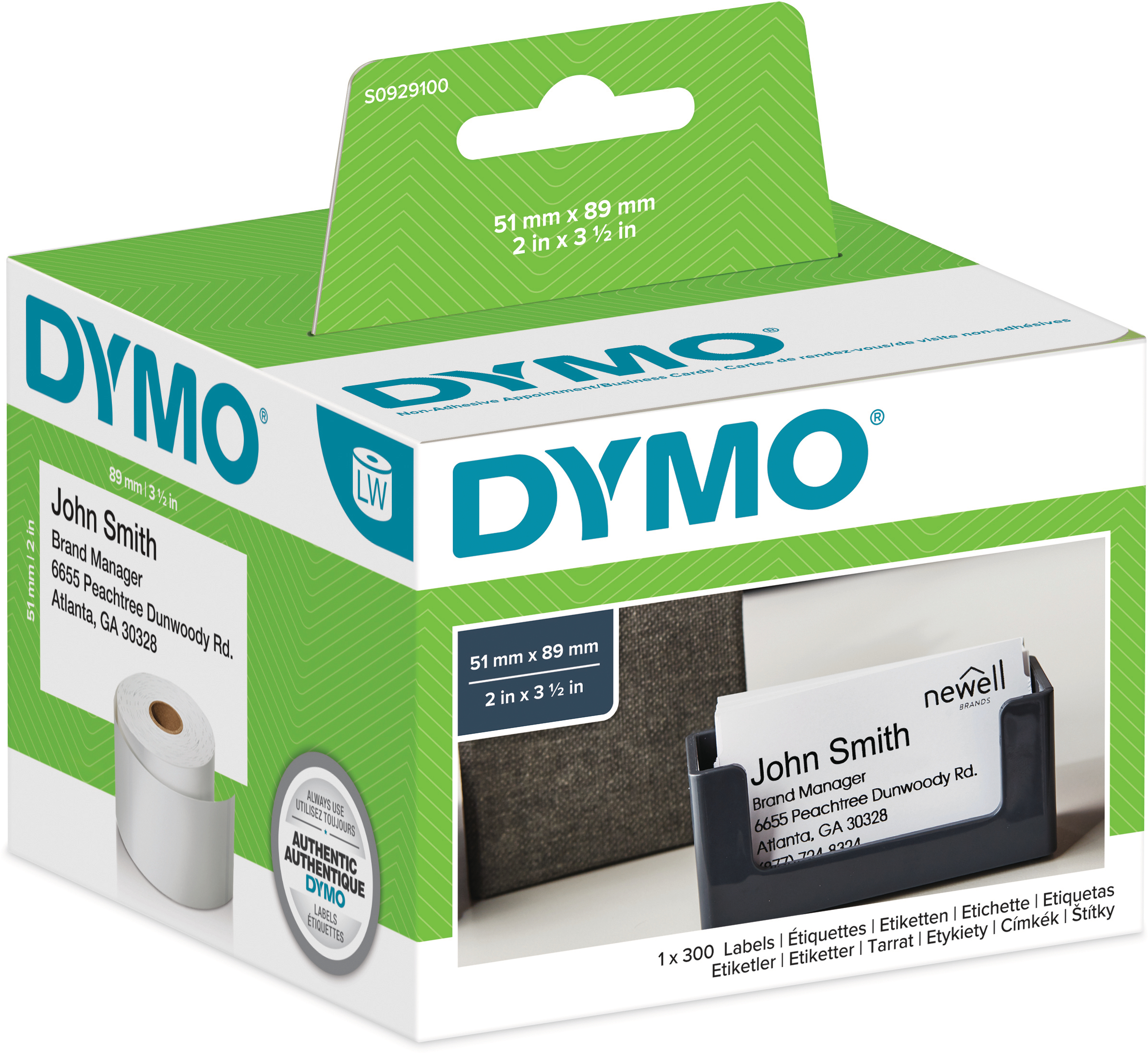 DYMO Termin- und Namensschilder S0929100 non-perm. 51x89mm 300 Stück DYMO Termin- und Namensschilder S0929100 non-perm. 51x89mm 300 Stück