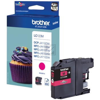 BROTHER Tintenpatrone magenta LC-123M DCP-J411ODW 600 Seiten