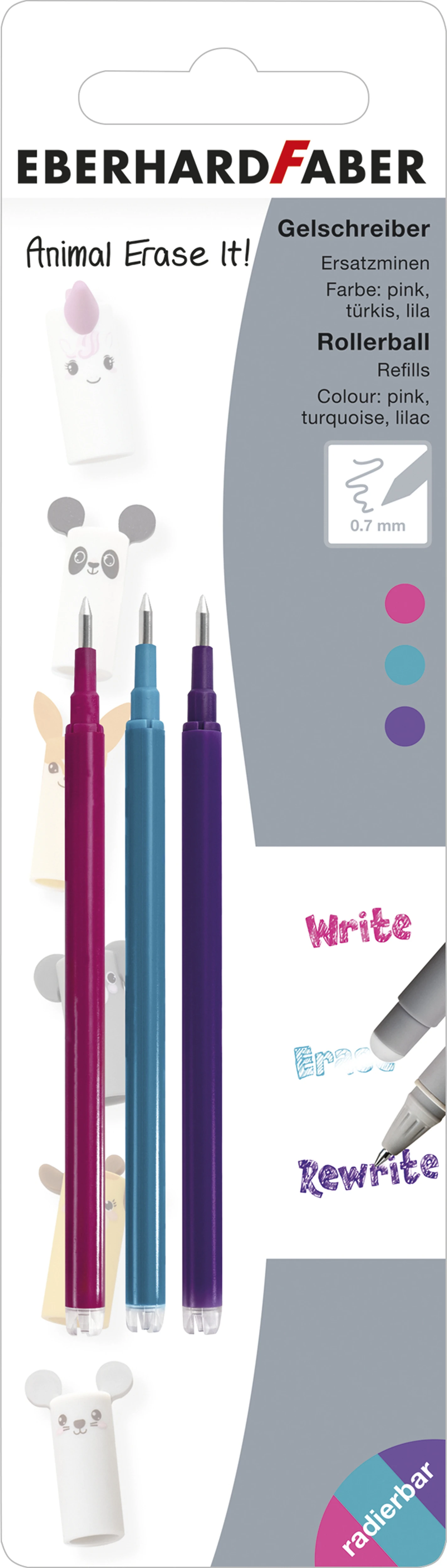 EBERHARD FABER Gelmine Erase It 0.7mm 582154 assortiert 3 Stück