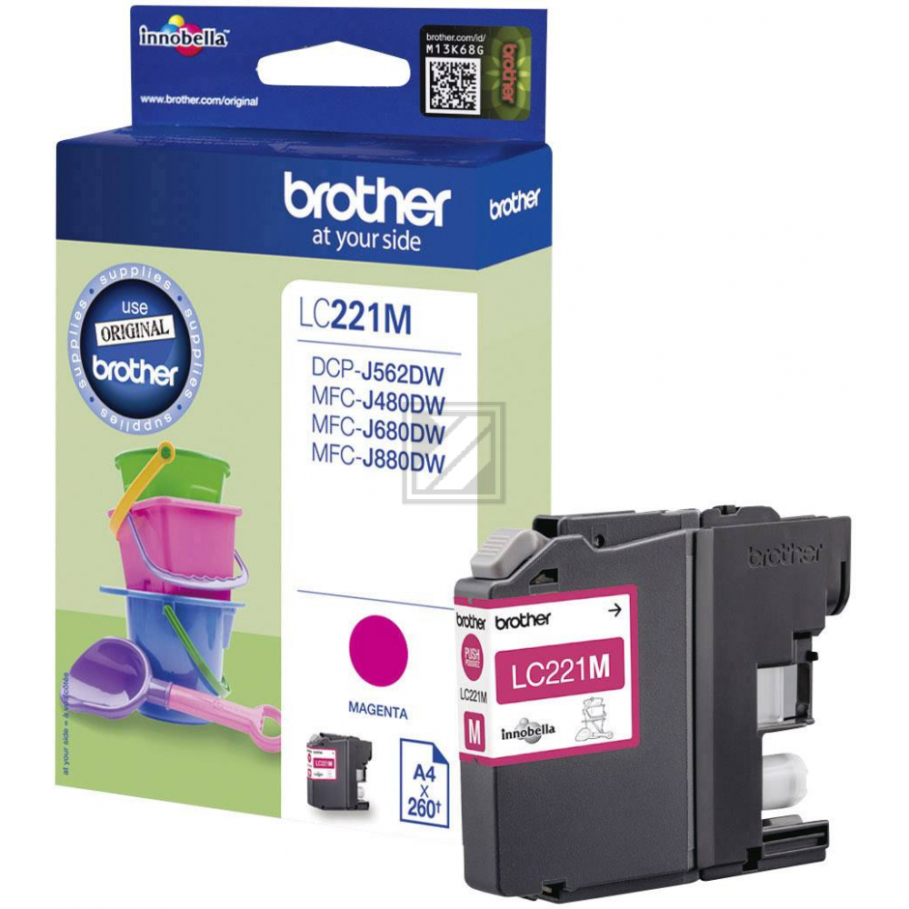 BROTHER Tintenpatrone magenta LC-221M MFC-J480/680/880 260 Seiten BROTHER Tintenpatrone magenta LC-221M MFC-J480/680/880 260 Seiten