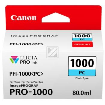 CANON Tintenpatrone photo cyan PFI-1000 iPF PRO-1000 80ml