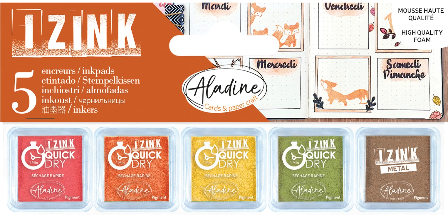ALADINE Stempelkissen 03931 Laub 5 Stück