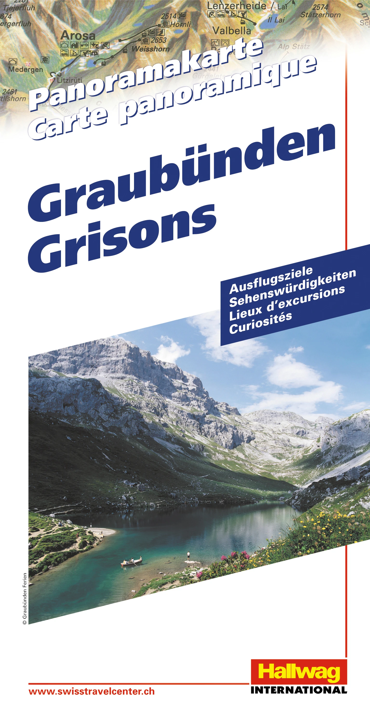 HALLWAG Panoramakarte 978-3-8283-0124-5 Graubünden