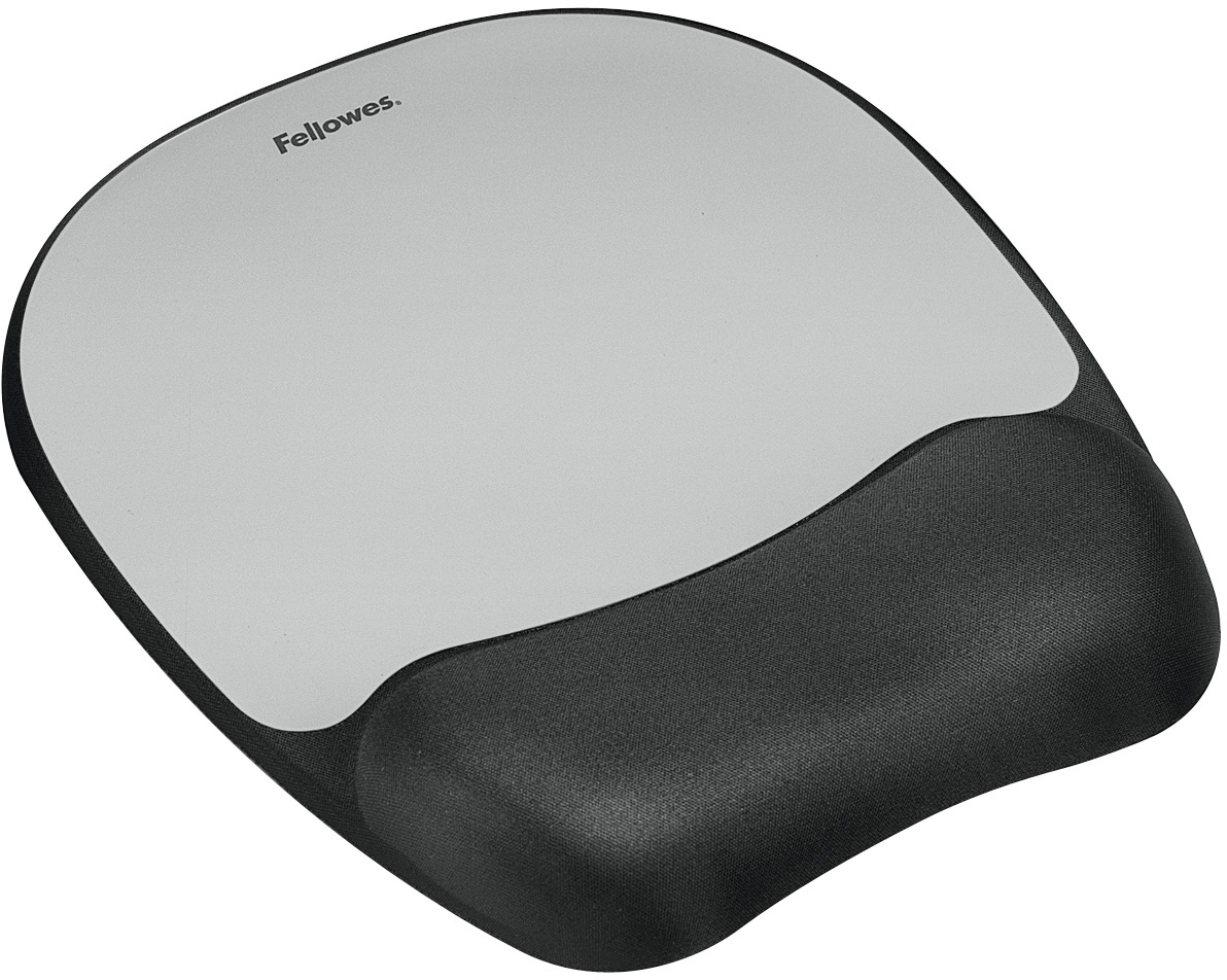 FELLOWES Mausmatte Memory Foam 9175801 silber, mit Handgelenkauflage