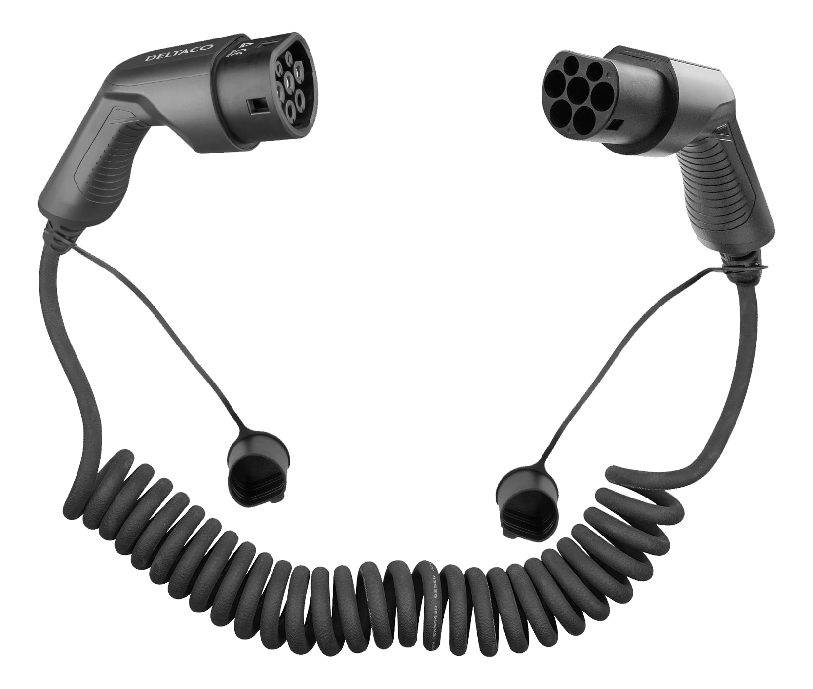 DELTACO e-Charge,cable type 2-type 2 EV-3215-S 3 phase,16A,Spiral,3M/5M,Bl.