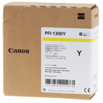 CANON Tintenpatrone yellow PFI1300Y iPF PRO-2000/PRO-6000S 330ml