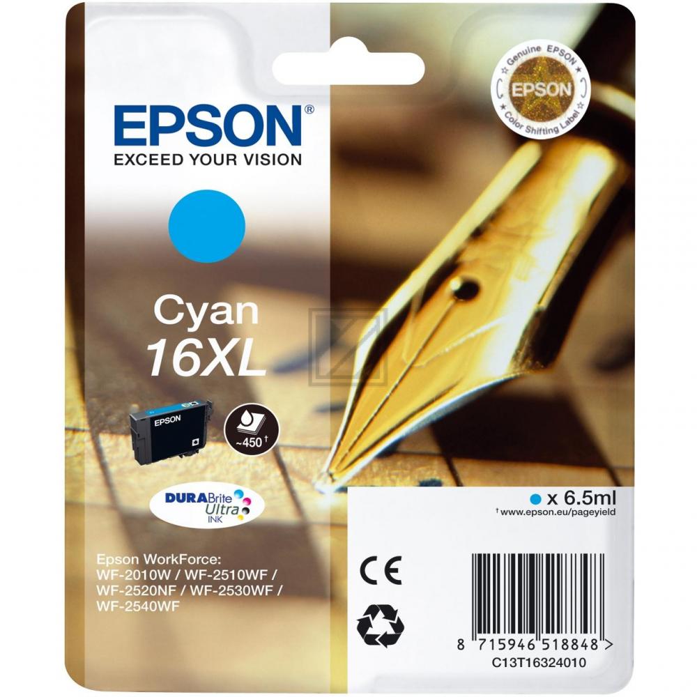 EPSON Tintenpatrone 16XL cyan T163240 WF 2010/2540 450 Seiten EPSON Tintenpatrone 16XL cyan T163240 WF 2010/2540 450 Seiten