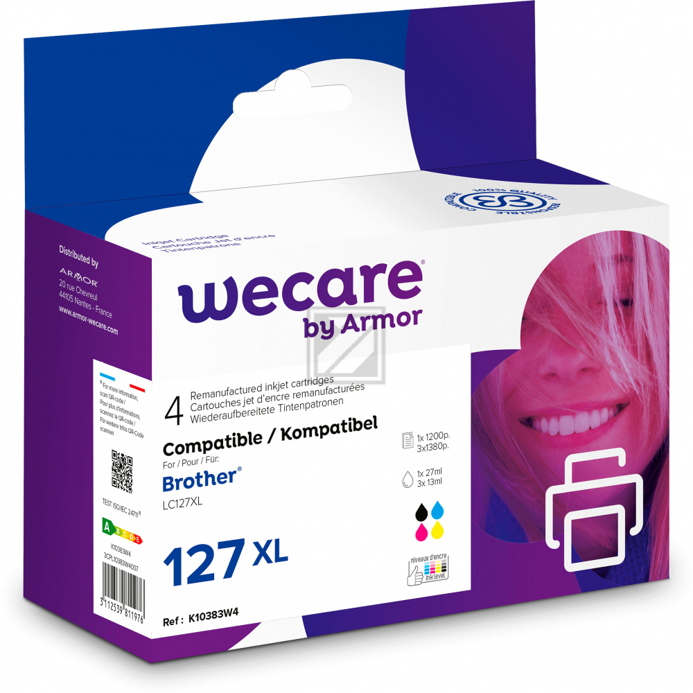 WECARE Multipack XL rebuilt CMYBK LC-127XLVAWE z.Brother DCP-J4110 27/3x13ml WECARE Multipack XL rebuilt CMYBK LC-127XLVAWE z.Brother DCP-J4110 27/3x13ml