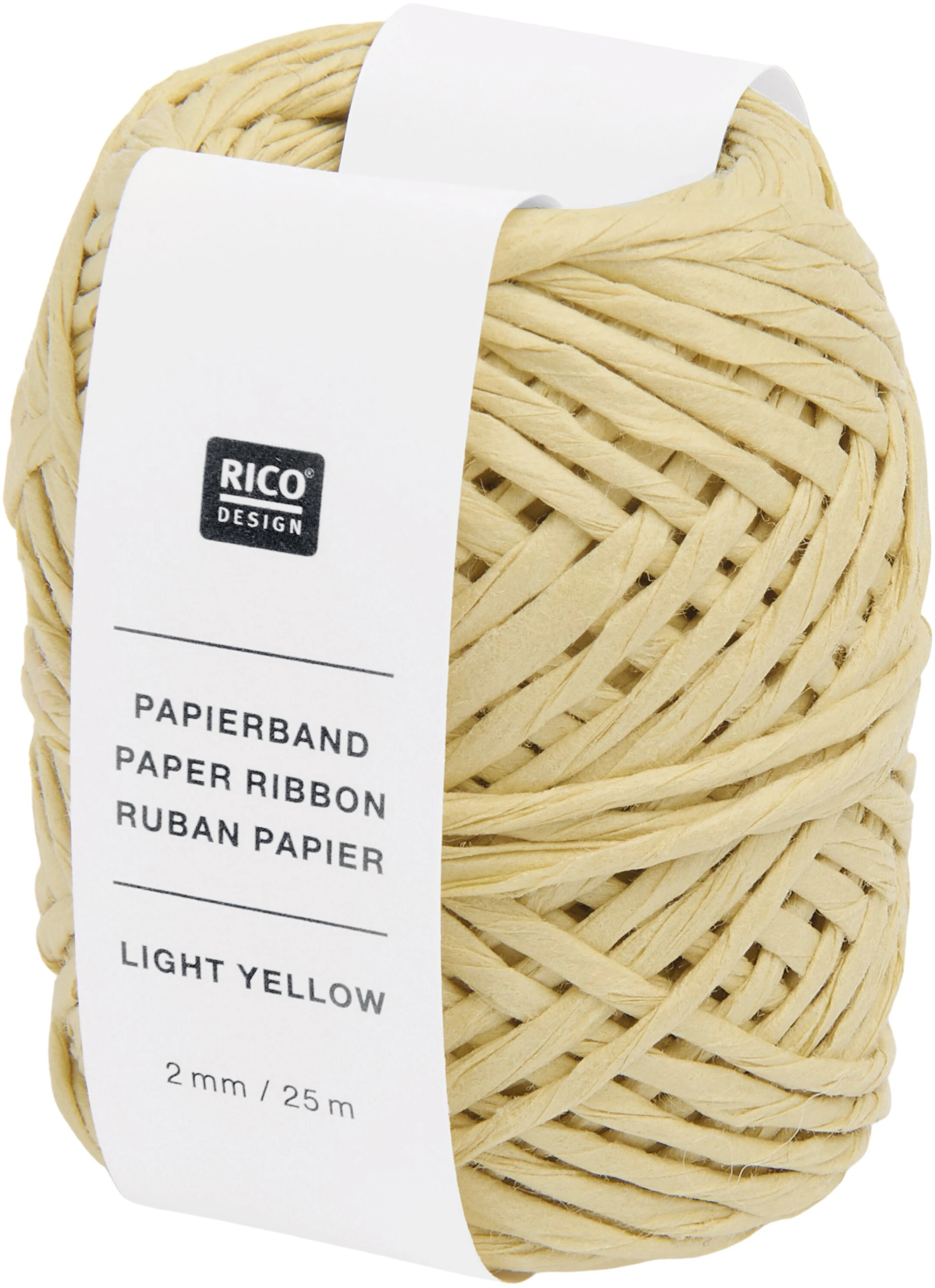 RICO DESIGN Papierband 2mmx25m 401307 Hellgelb