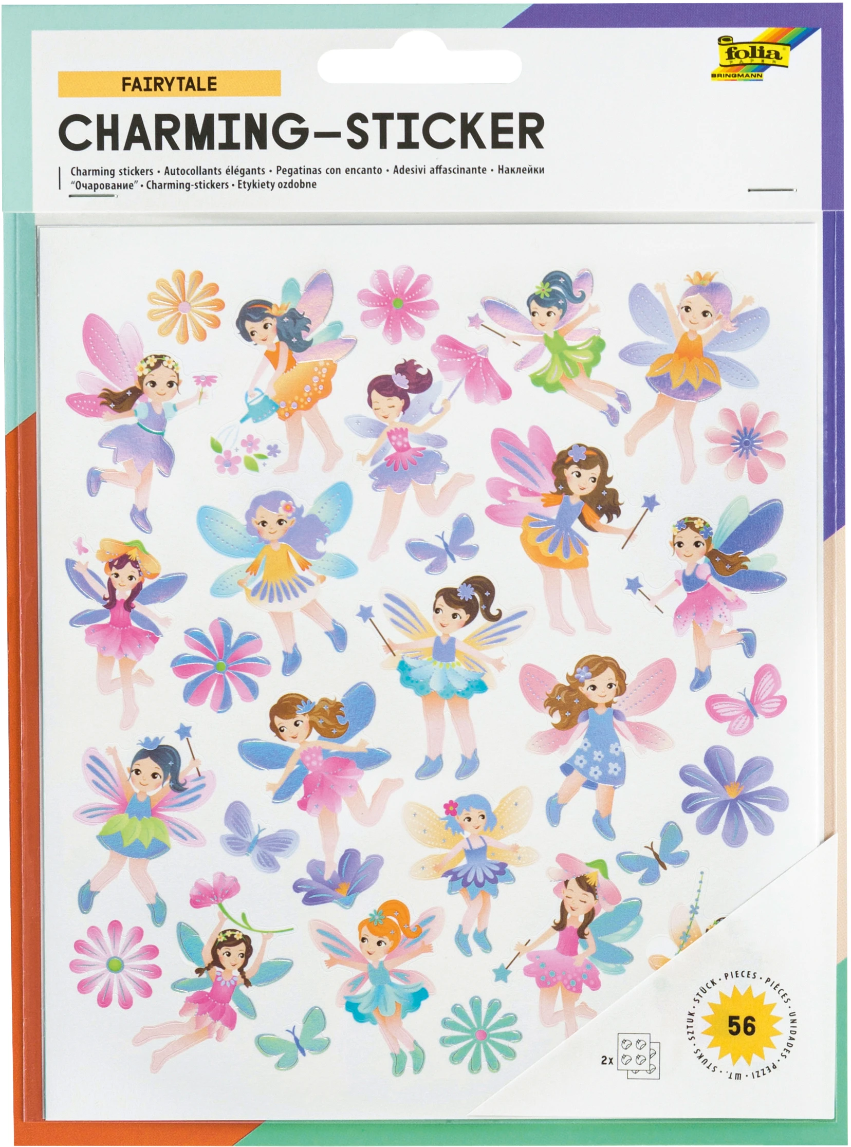 FOLIA Charming-Sticker 18205 Fairytale 2 Blatt/56Stück