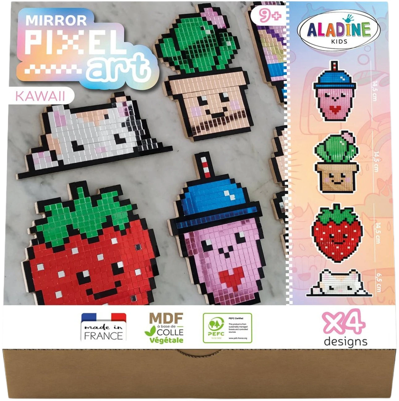 ALADINE Pixel Art Set Kawaii 85614 Spiegel-Mosaik 4 Stück