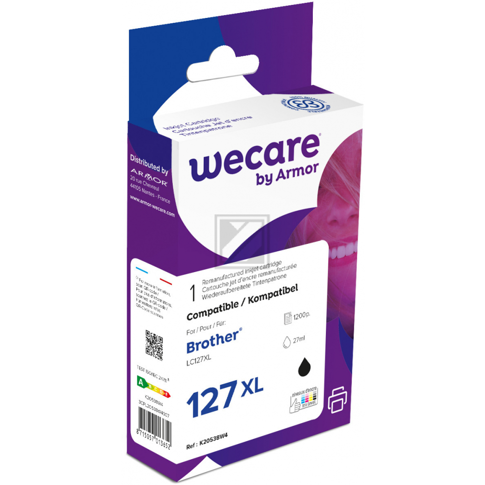 WECARE Tinte XL rebuilt schwarz LC-127XLBKWE zu Brother DCP-J4110DW 27ml WECARE Tinte XL rebuilt schwarz LC-127XLBKWE zu Brother DCP-J4110DW 27ml