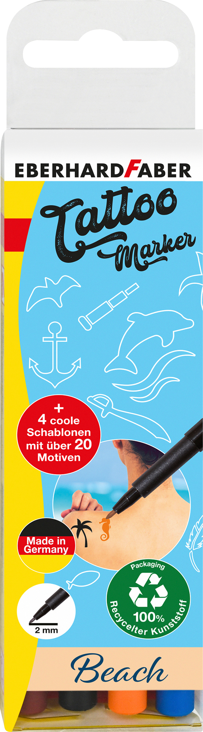 EBERHARD FABER Tattoostifte Set 559502 Beach, 4 Farben