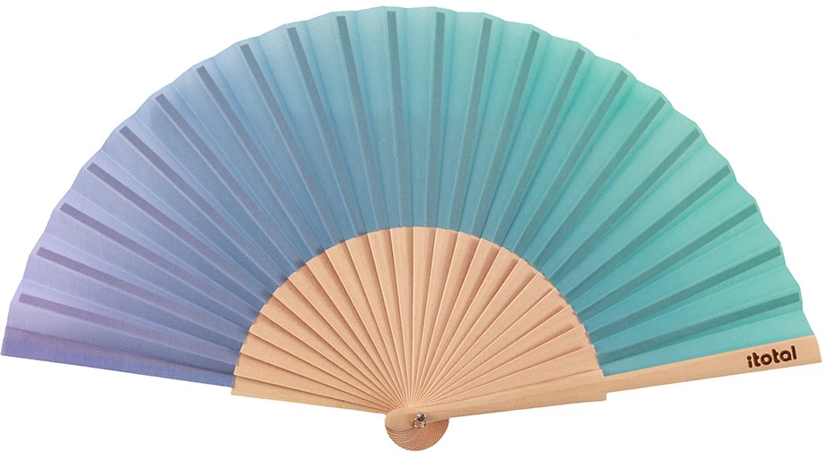 I-TOTAL Handfächer Ombre 23cm XL3164B blau, grün