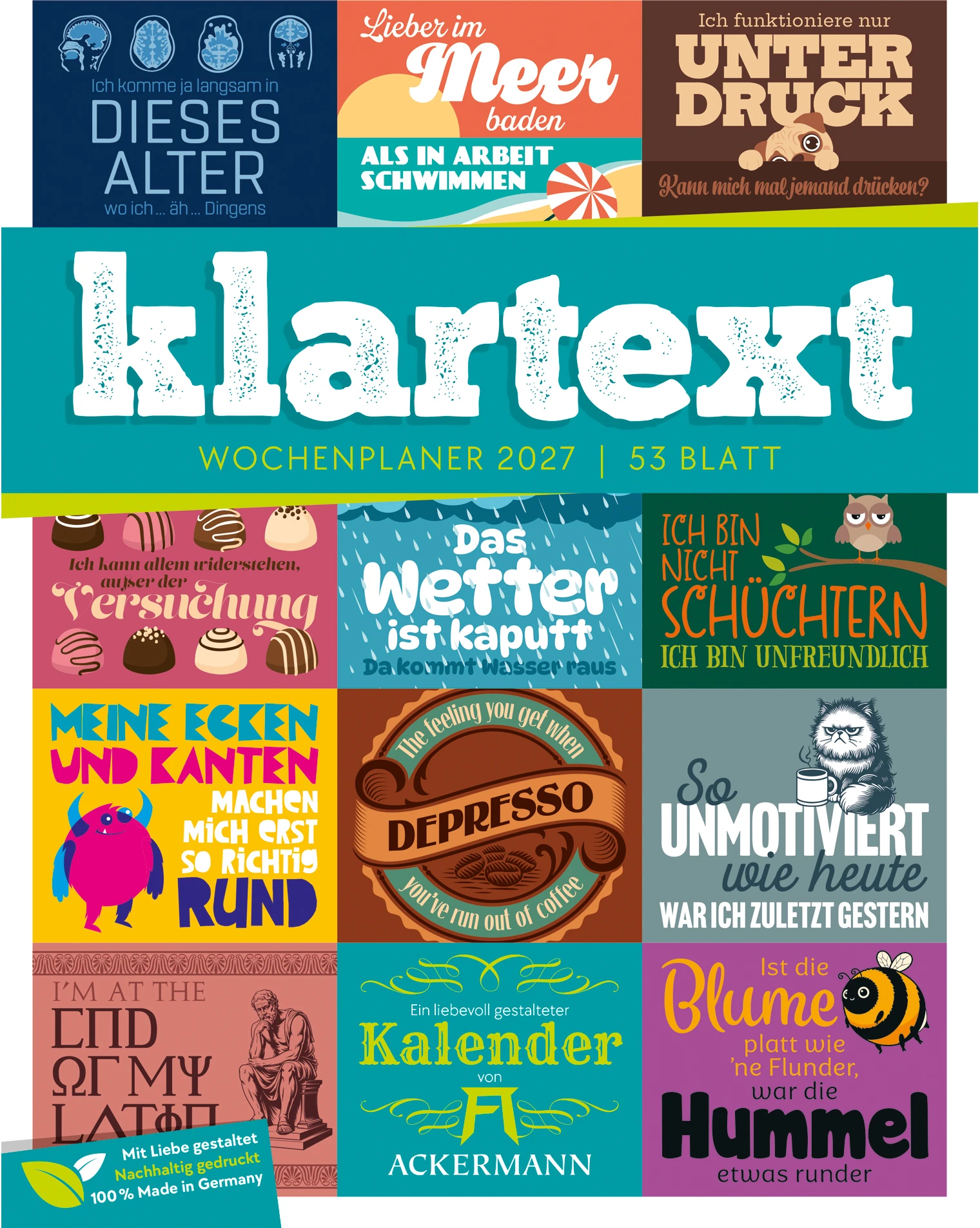 ACKERMANN Bildkalender 2027 2795 Klartext DE 25x33cm