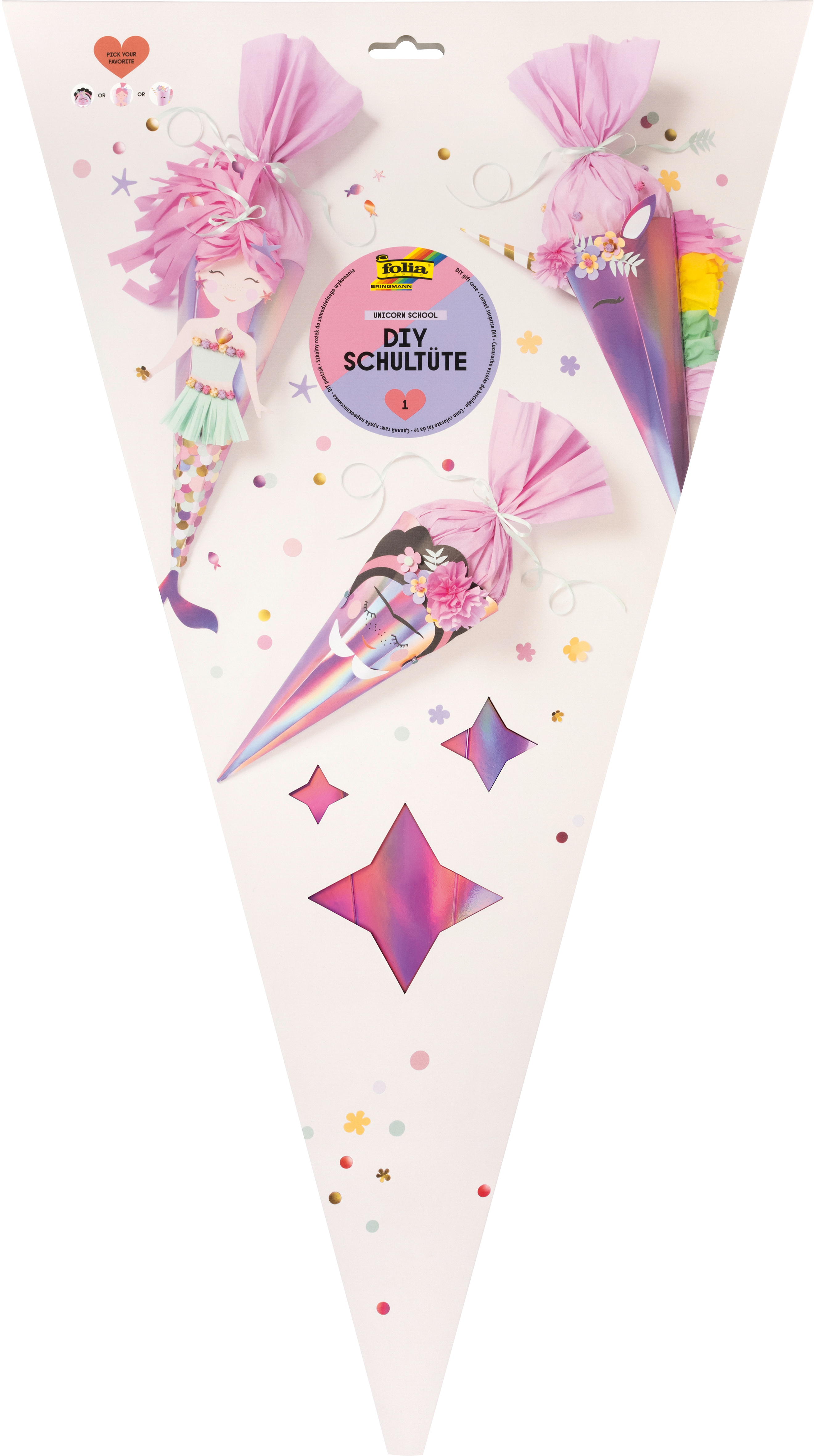 FOLIA Schultüten-Bastelset UNICORN 92702 73.5x40.8x2.5cm