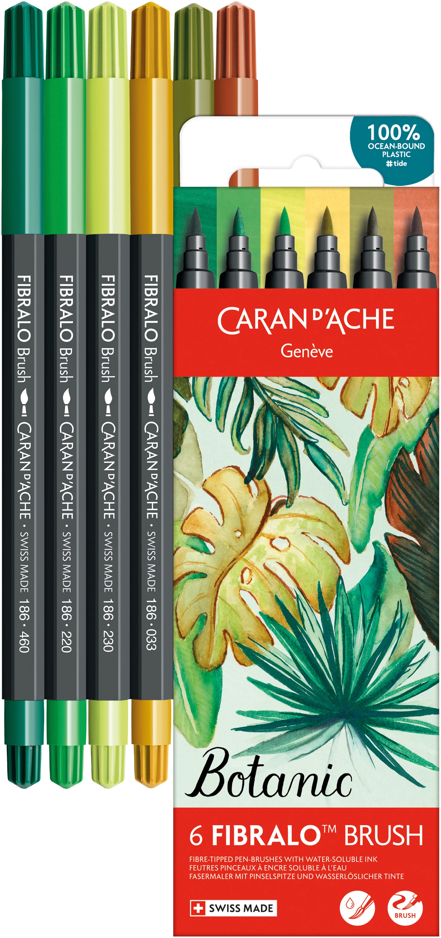 CARAN D'ACHE Classic Fibralo Brush 0.5-5mm 186.804 Botanic 6 Stück