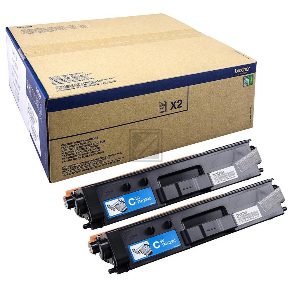 BROTHER Toner Super HY Twin cyan TN-329CTWIN MFC-L8450 2x6000 Seiten BROTHER Toner Super HY Twin cyan TN-329CTWIN MFC-L8450 2x6000 Seiten