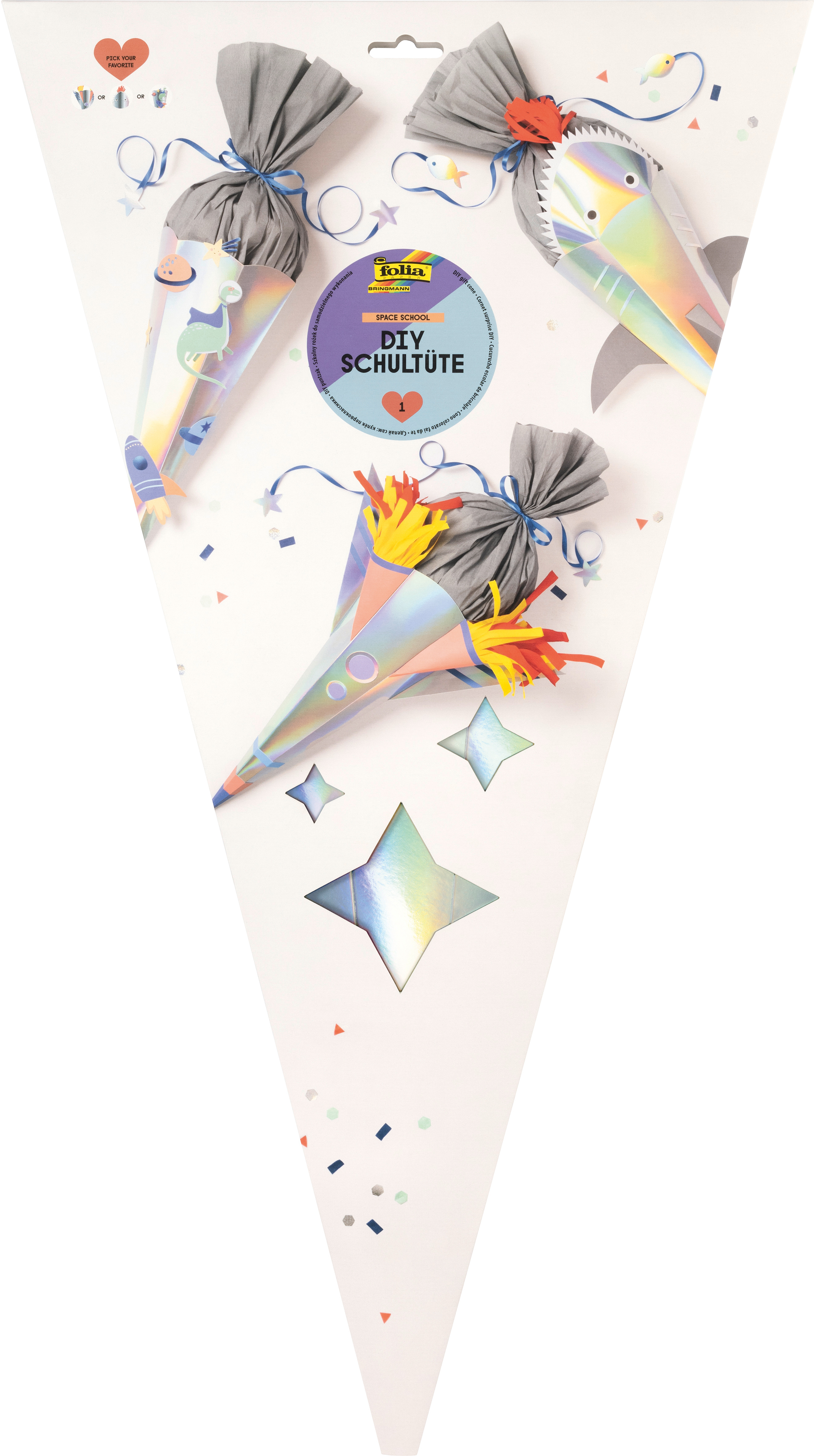 FOLIA Schultüten-Bastelset SPACE 92701 73.5x40.8x2.5cm