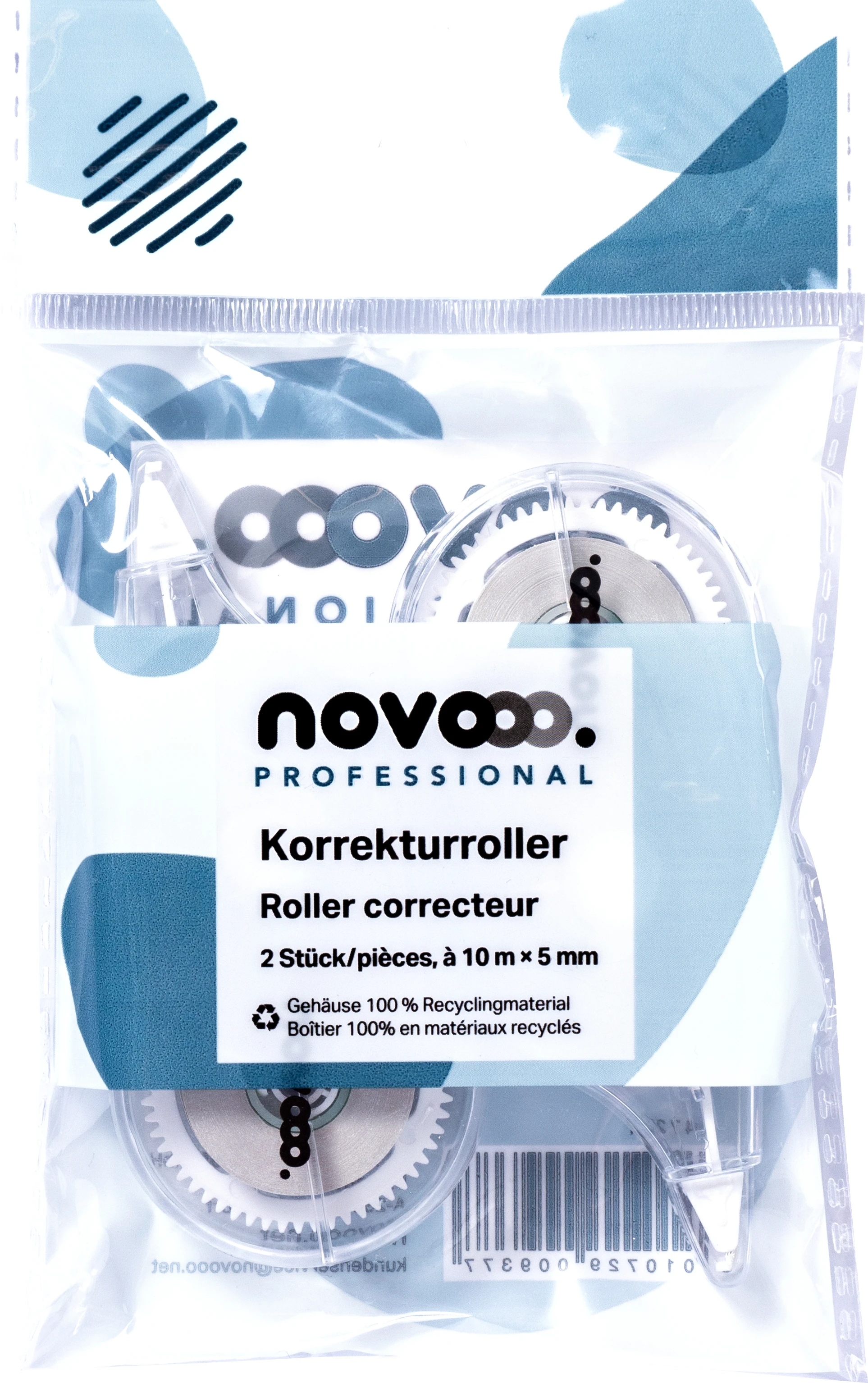 NOVOOO Korrekturroller Office 5mmx10m 319972 transparent 2 Stück