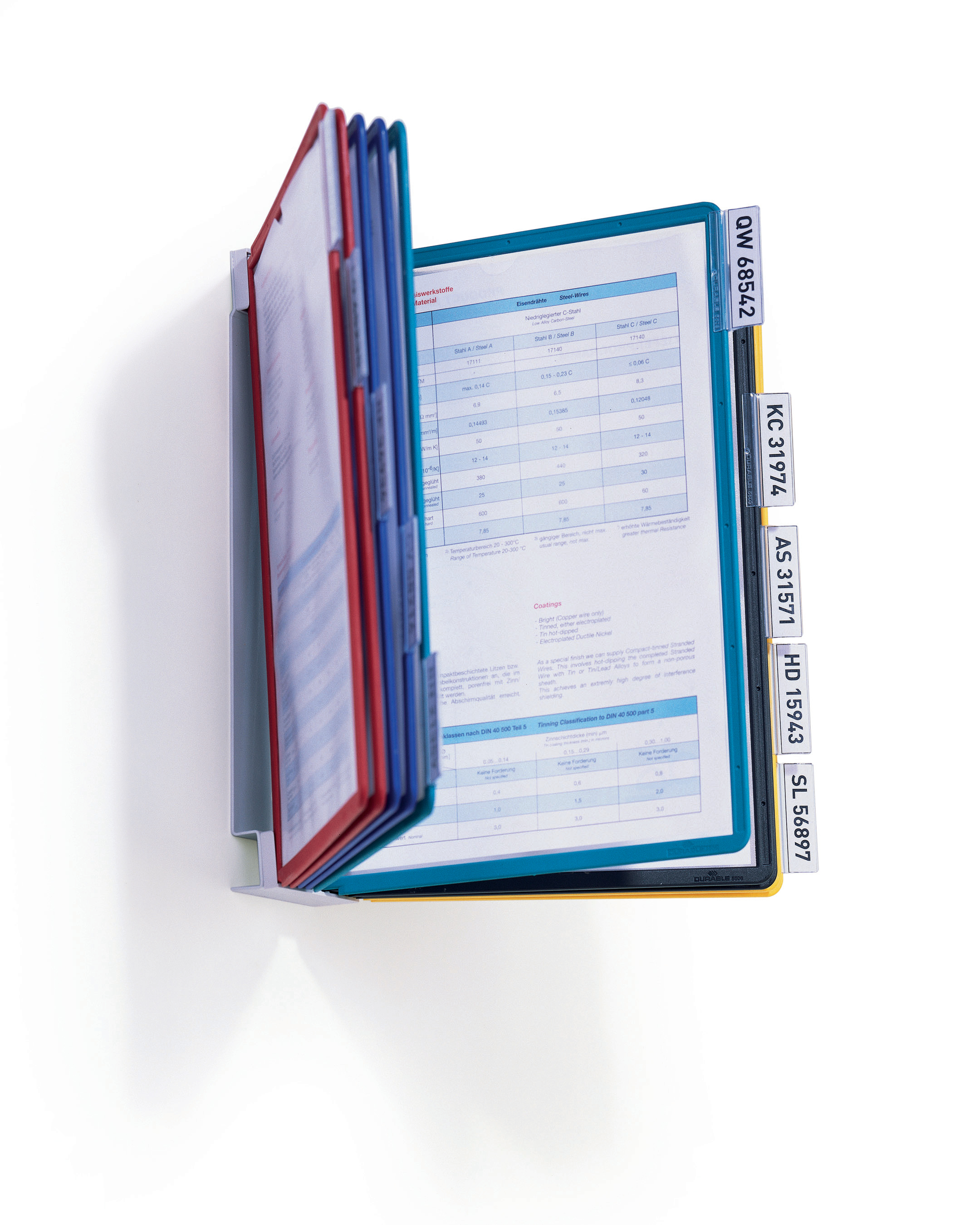 DURABLE Sichttafelsystem VARIO Table10 556700 assortiert mit 10 Sichttafeln