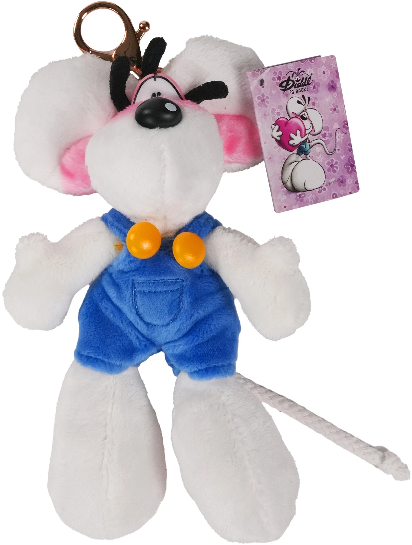 DIDDL Plüsch-Schlüsselanhänger 15cm 23470 in blauer Latzhose