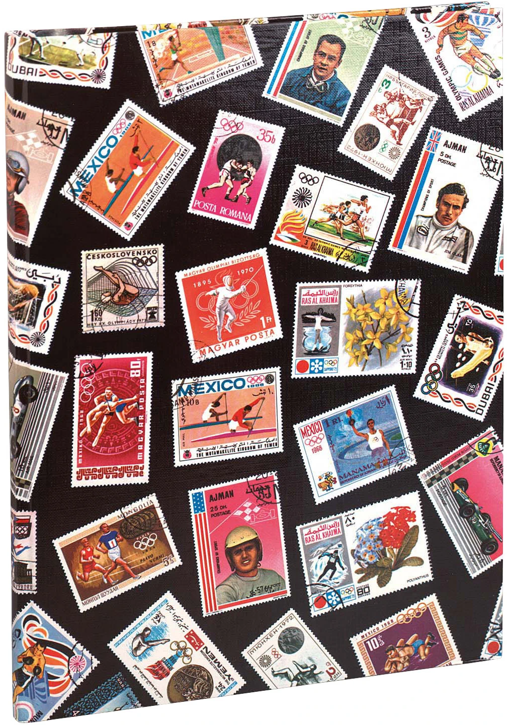 EXACOMPTA Briefmarkenalbum 22.5x30.5cm 25130E Schwarz 16 Seiten