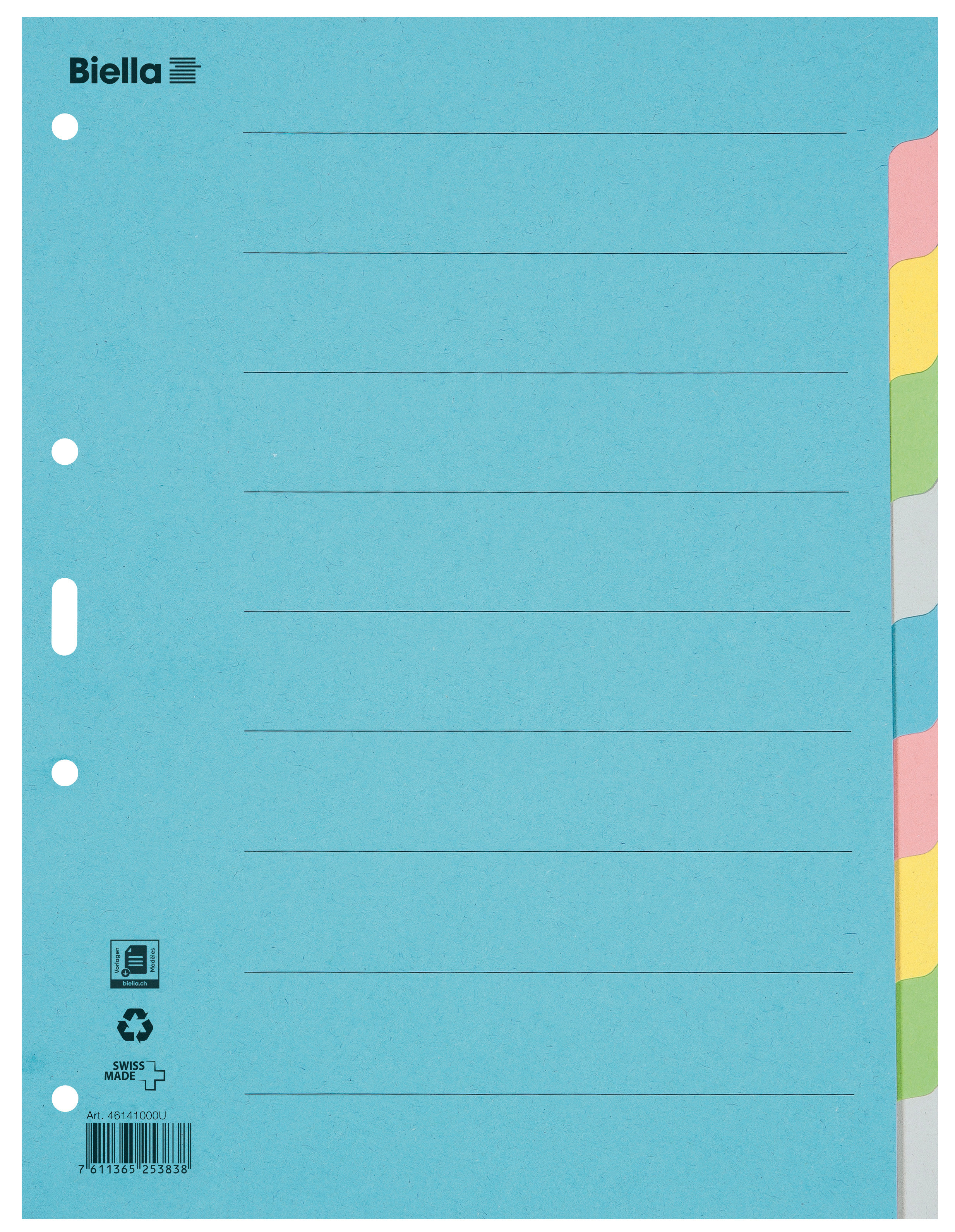BIELLA Kartonregister A4 46141000U bunt 10-teilig