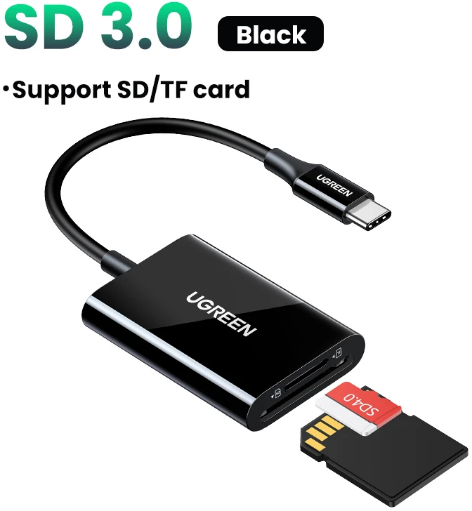 UGREEN Card Reader USB-C 3.0 35622 SD,TF, Black