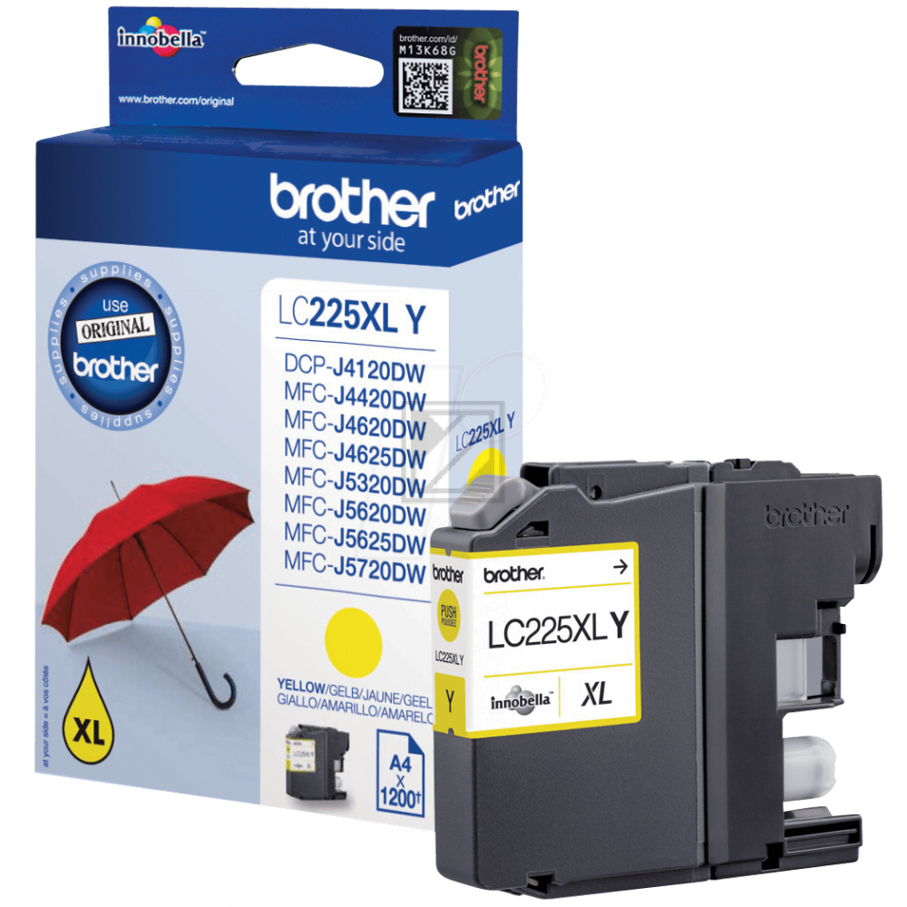 BROTHER Tintenpatrone yellow LC-225XLY MFC-J5620DW 1200 Seiten