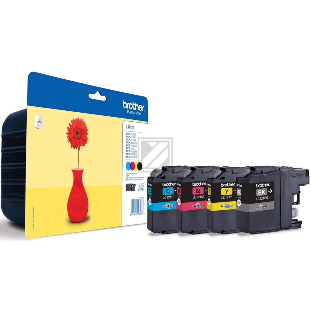 BROTHER Valuepack Tinte CMYBK LC-121VALBP DCP-J132 300 Seiten BROTHER Valuepack Tinte CMYBK LC-121VALBP DCP-J132 300 Seiten