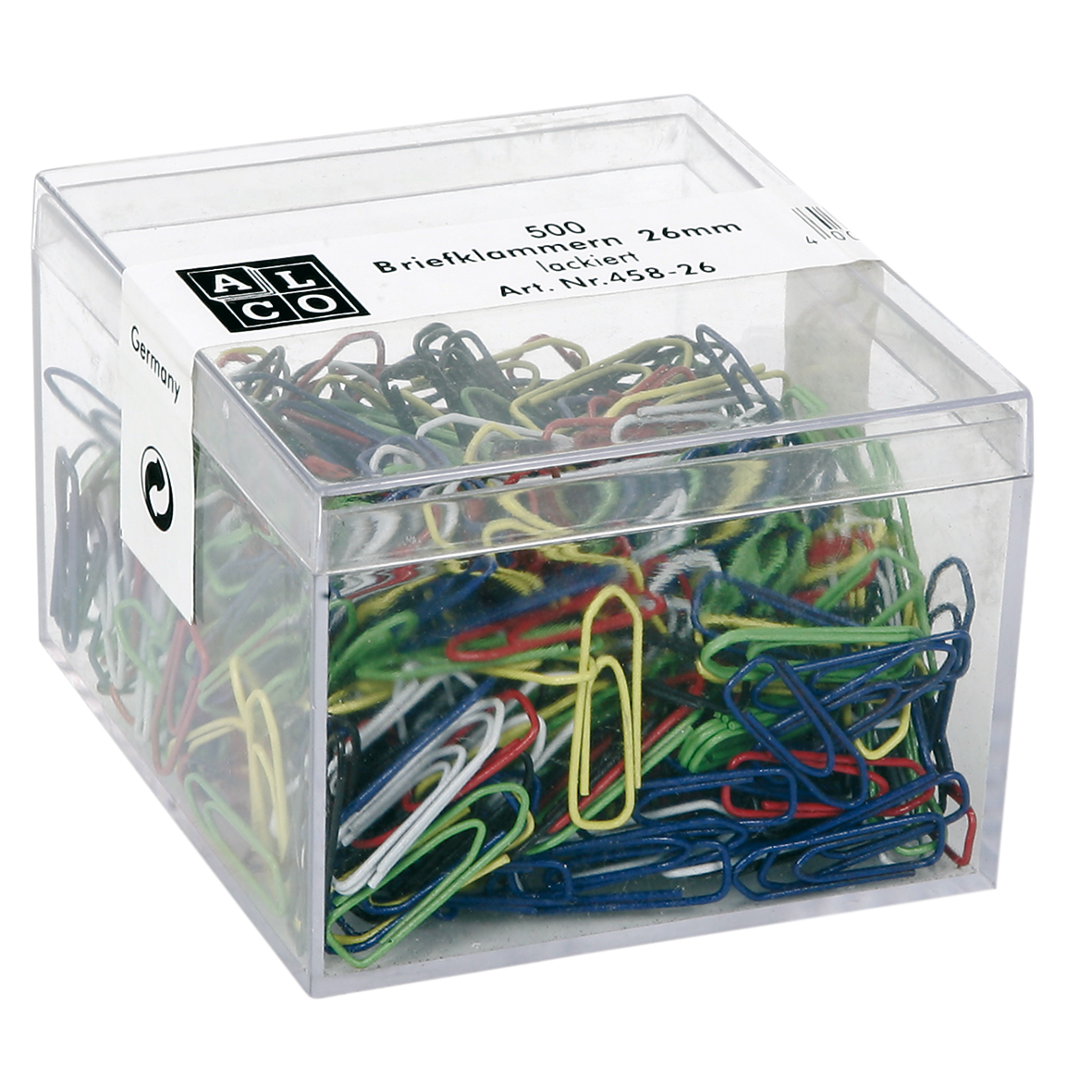 ALCO Büroklammern 26mm 458-26 eckig, farbig ass. 500 Stück