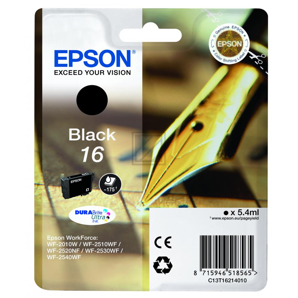 EPSON Tintenpatrone 16 schwarz T162140 WF 2010/2540 175 Seiten EPSON Tintenpatrone 16 schwarz T162140 WF 2010/2540 175 Seiten
