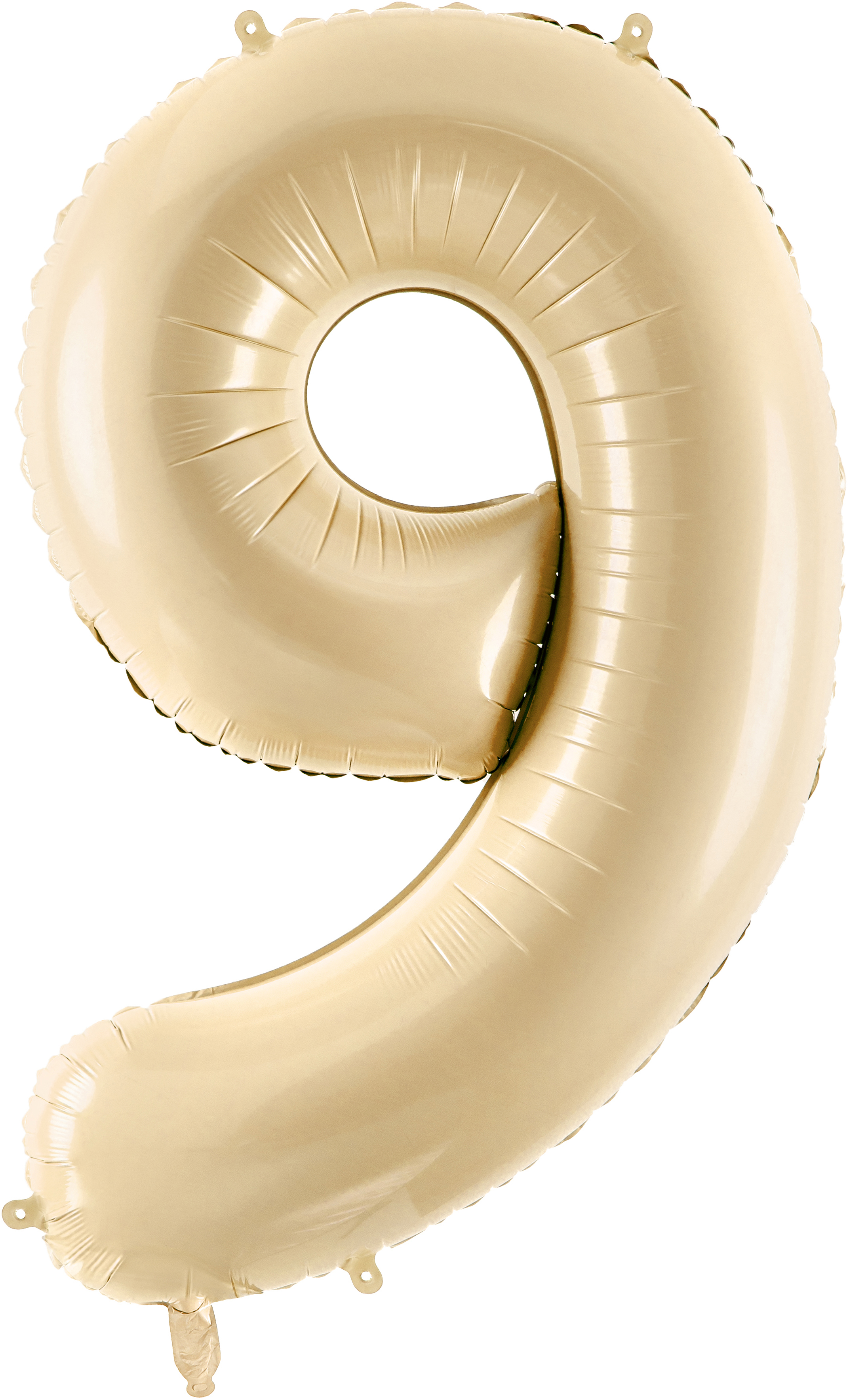 PARTYDECO Folienballon Ziffer 9 72cm FB230P-9-013 beige