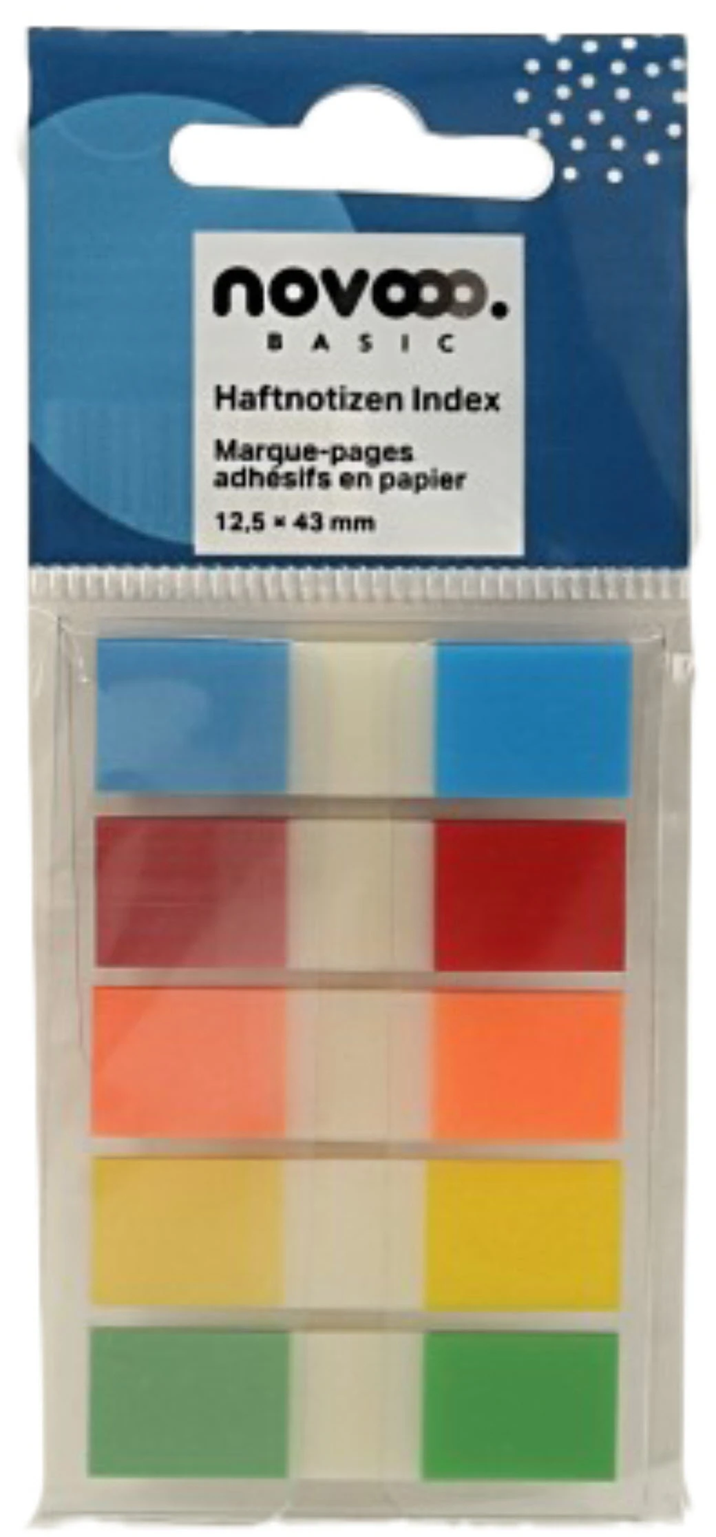 NOVOOO Index Marker Basic 12.5x43mm 7727-68 assortiert 5x26 Blatt