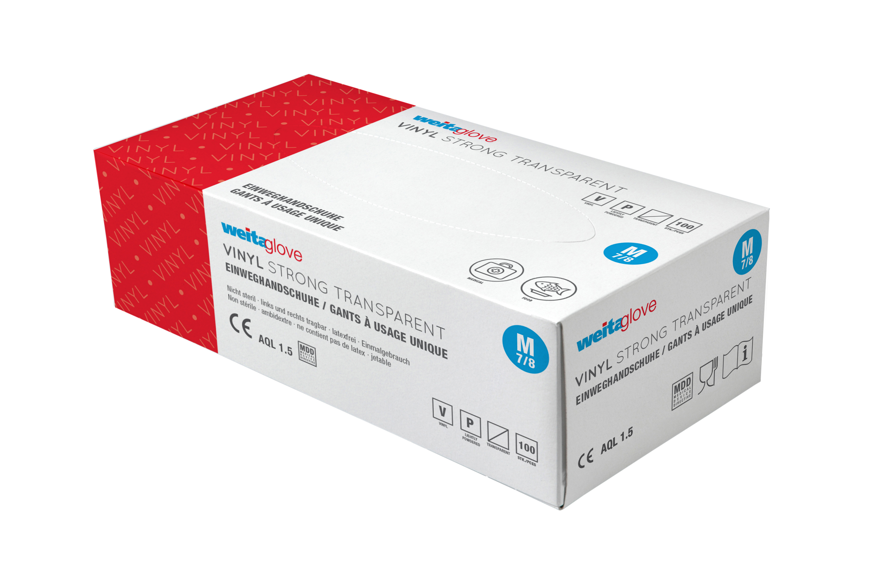 WEITA Einweghandschuhe Vinyl Gr. M 270311 Strong, transparent 100 Stück