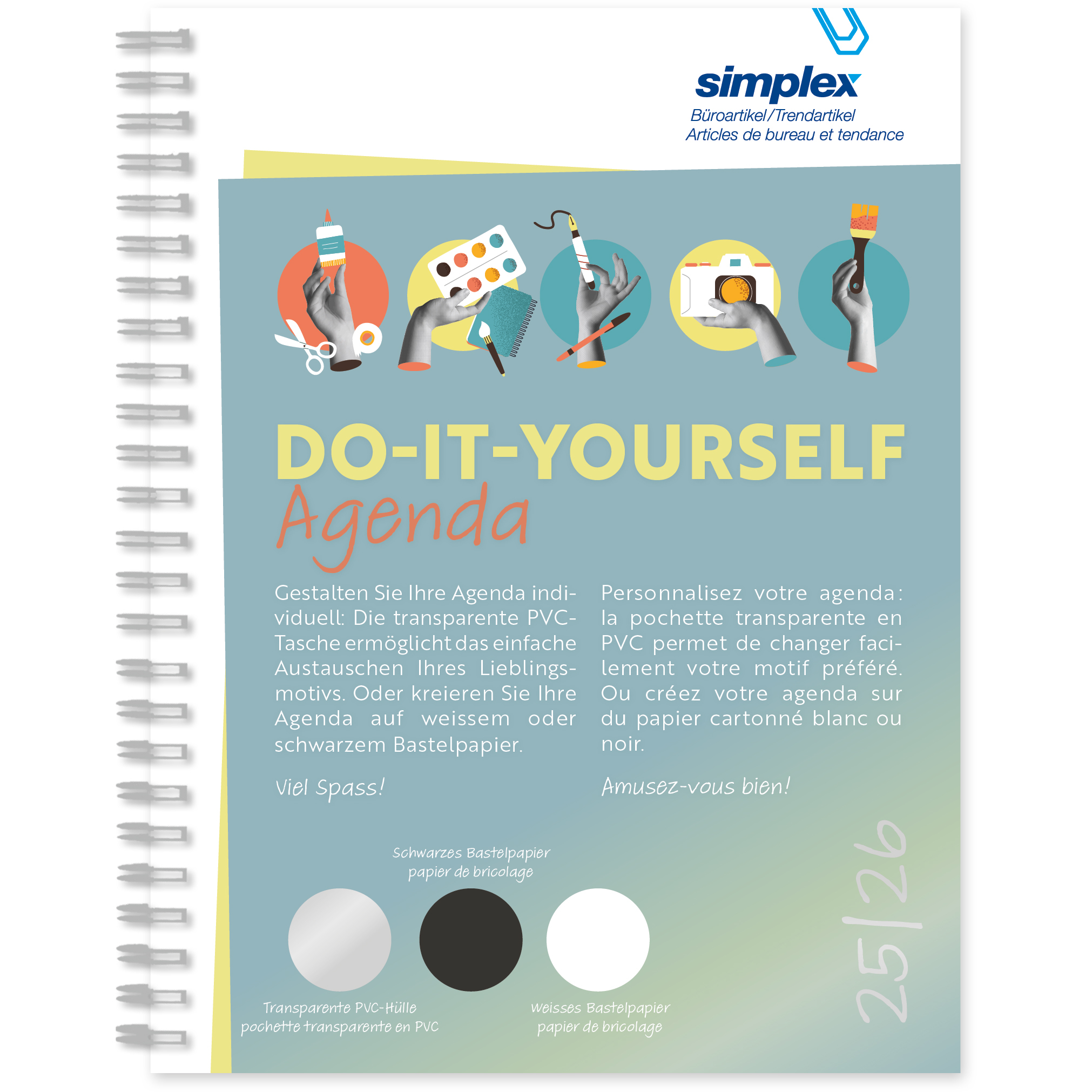 SIMPLEX Schüleragenda Do-it y. 25/26 500104.26 1W/2S 17M weiss ML 8x12.5cm