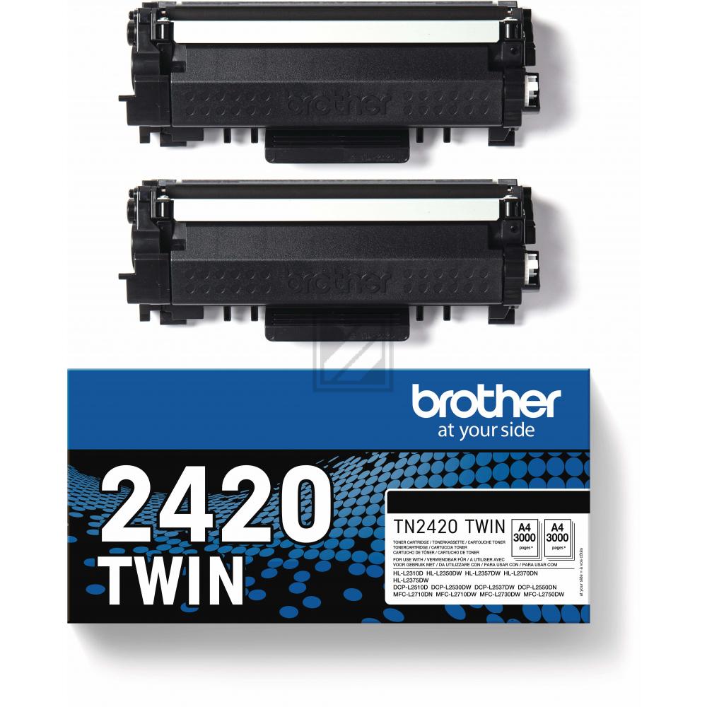 BROTHER Toner Twin Pack schwarz TN-2420TWIN HL-L2350/2370 2x3000 Seiten BROTHER Toner Twin Pack schwarz TN-2420TWIN HL-L2350/2370 2x3000 Seiten