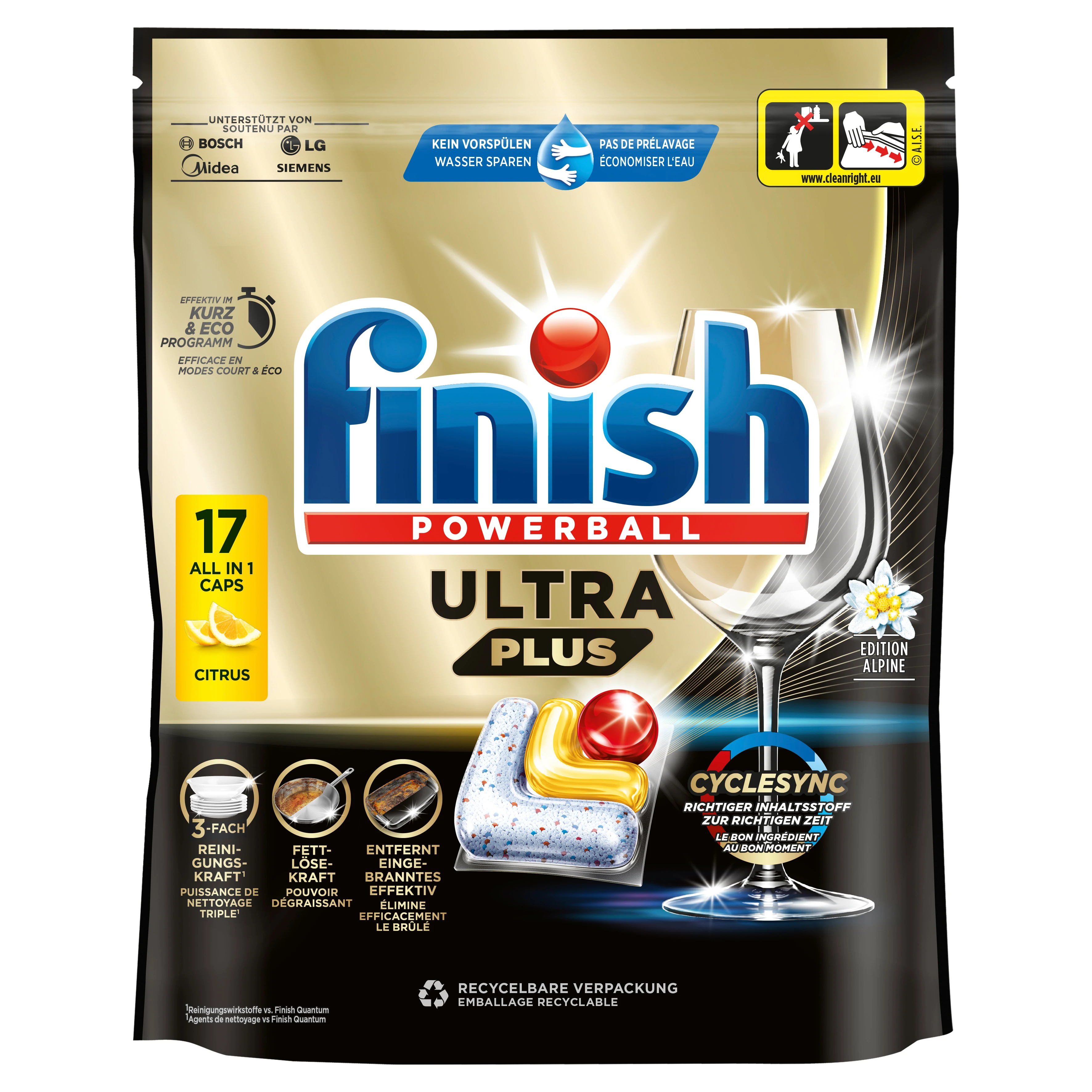 FINISH Ultra Plus All-in-1 3314387 Citrus, 17 Waschgänge