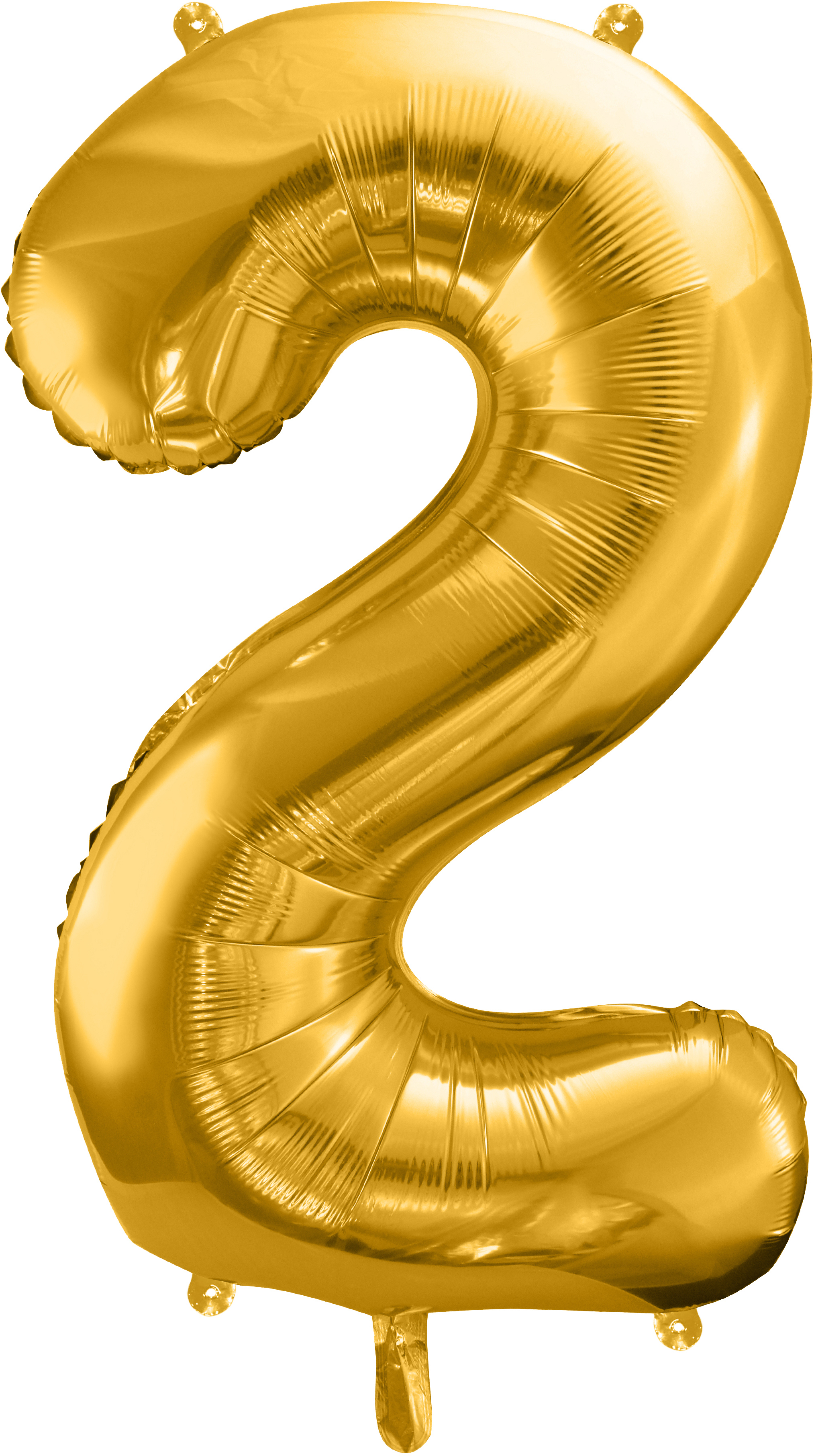 PARTYDECO Folienballon Ziffer 2 86cm FB1M-2-019 gold