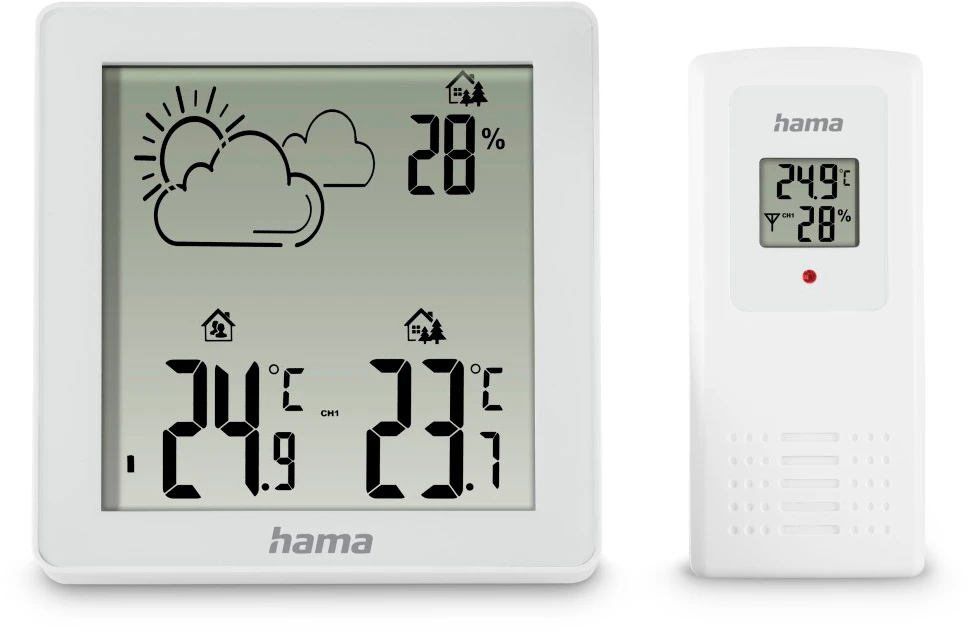 HAMA Wetterstation Zakynthos 222234 weiss, mit Sensor