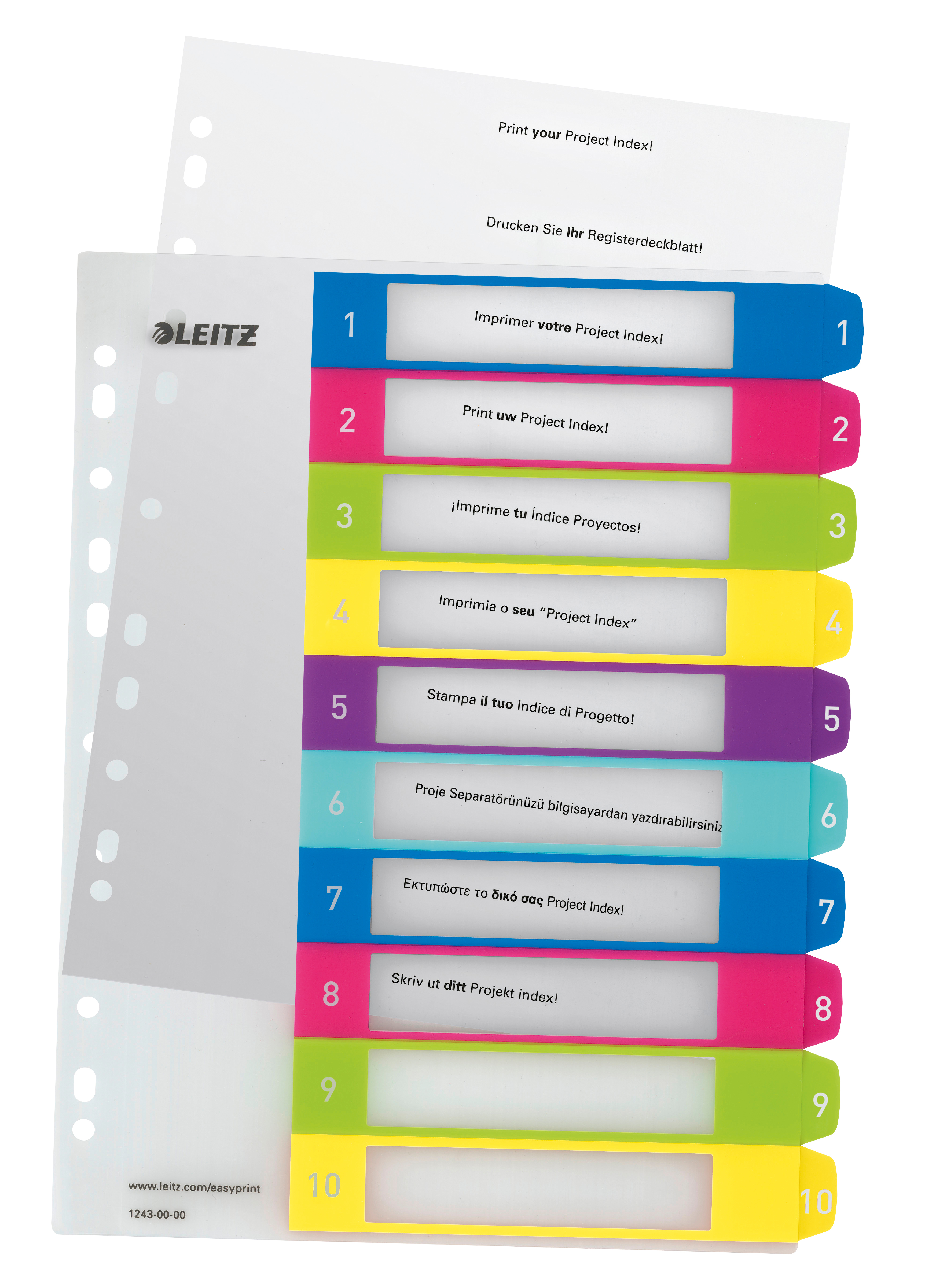 LEITZ Register PP WOW A4+ 12430000 mutlicolor 1-10 LEITZ Register PP WOW A4+ 12430000 mutlicolor 1-10