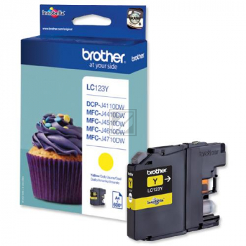 BROTHER Tintenpatrone yellow LC-123Y DCP-J4110DW 600 Seiten