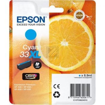 EPSON Tintenpatrone 33XL cyan T336240 XP-530/630/830 650 Seiten EPSON Tintenpatrone 33XL cyan T336240 XP-530/630/830 650 Seiten
