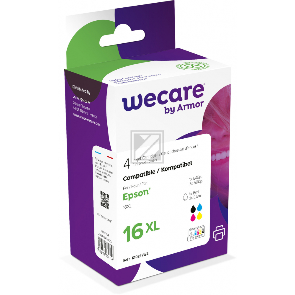 WECARE Multipack XL rebuilt CMYBK T163640WE z.Epson WF2010/2540 15/3x8.5ml WECARE Multipack XL rebuilt CMYBK T163640WE z.Epson WF2010/2540 15/3x8.5ml