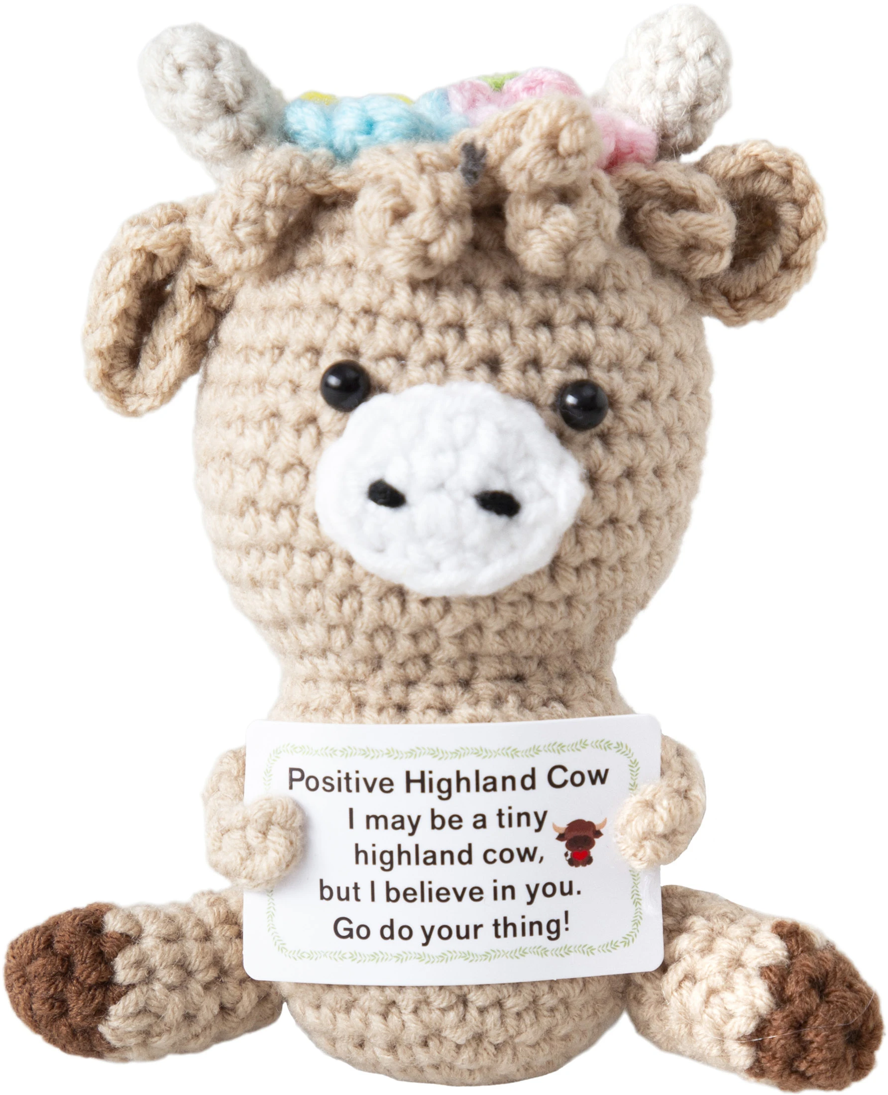 I AM CREATIVE Positive Cow 13cm 1000-1858 hellbraun