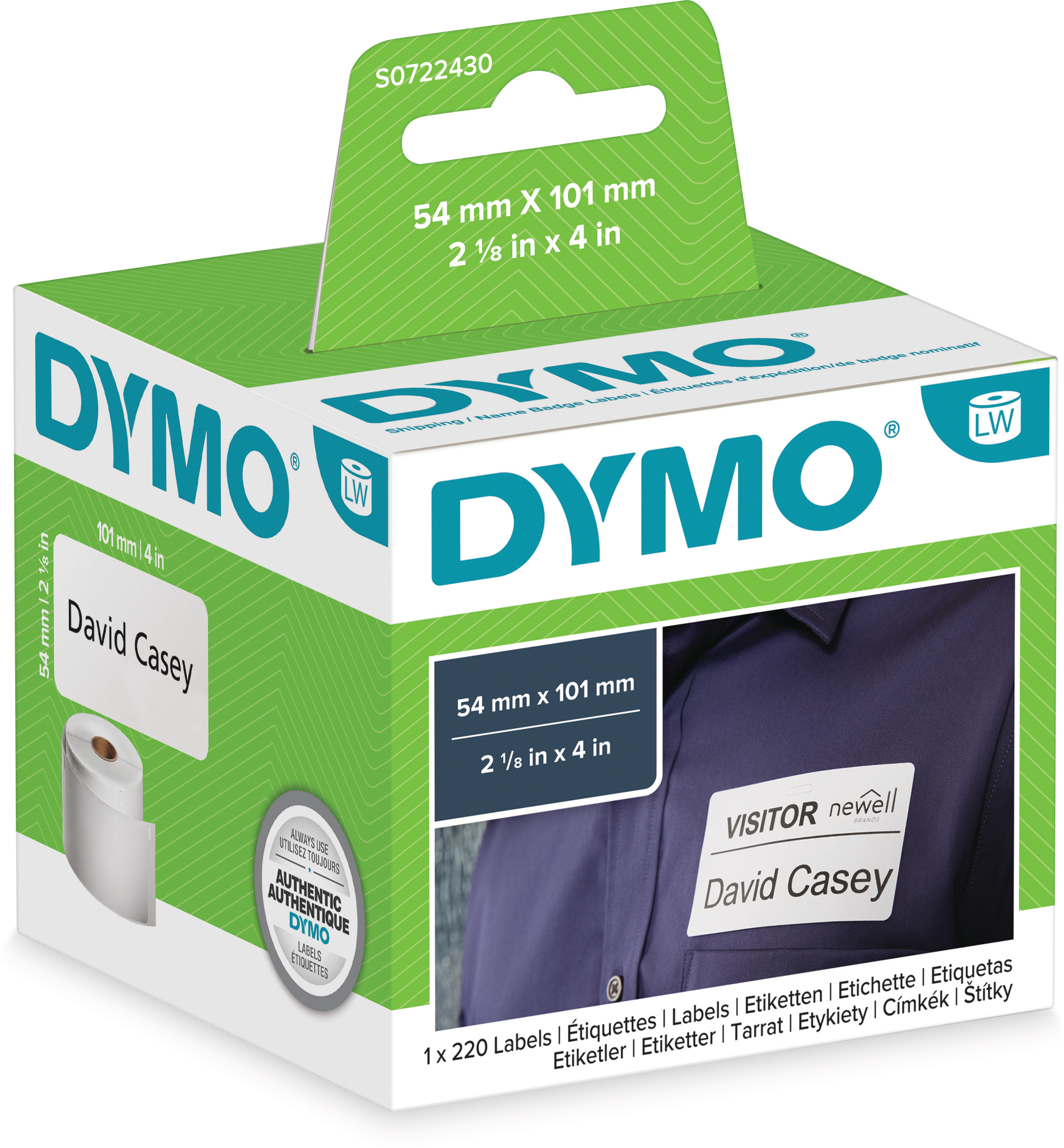 DYMO Versand-Etiketten S0722430 perm.101x54mm 220 Stück DYMO Versand-Etiketten S0722430 perm.101x54mm 220 Stück