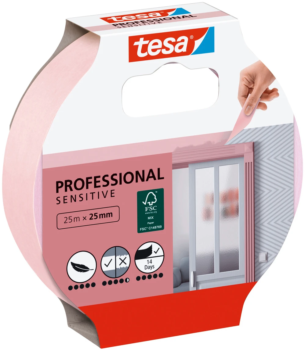 TESA Abdeckband 25mmx25m 56260-00000-08 Professional Sensitive pink
