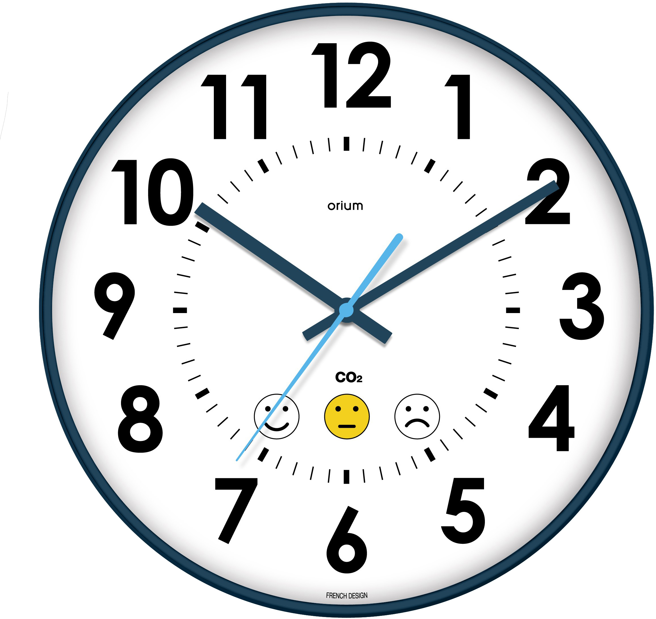 CEP Wanduhr 35cm 2113440141 weiss, mit CO2-Sensor